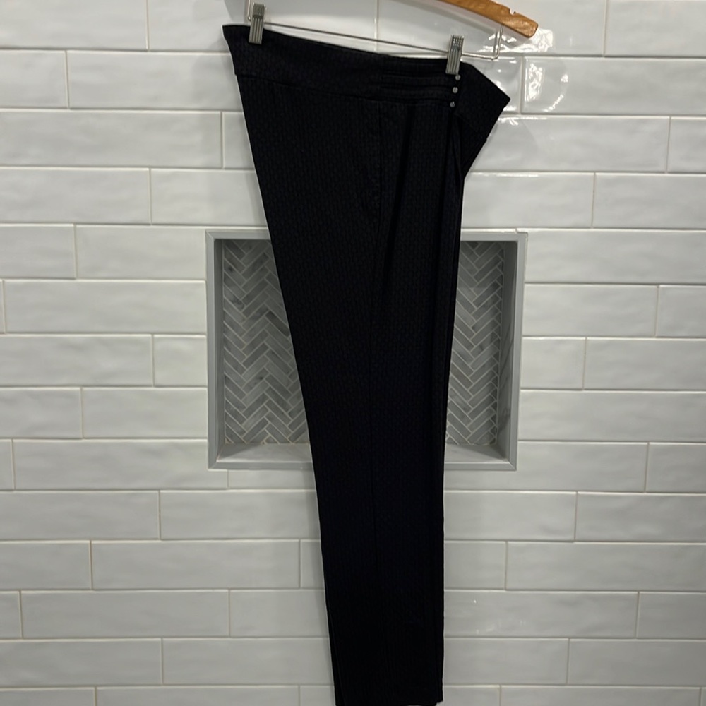 Dress pant. Black pull-on w/ subtle print/texture.